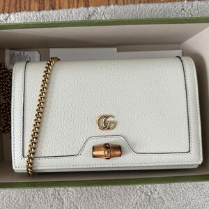 GUCCI DIANA MINI BAG WITH BAMBOO | White leather
